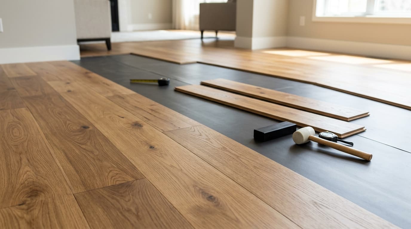 Flooring & Surfaces — Hardwood, LVP, laminate, tile, epoxy, subfloor prep, and removal.