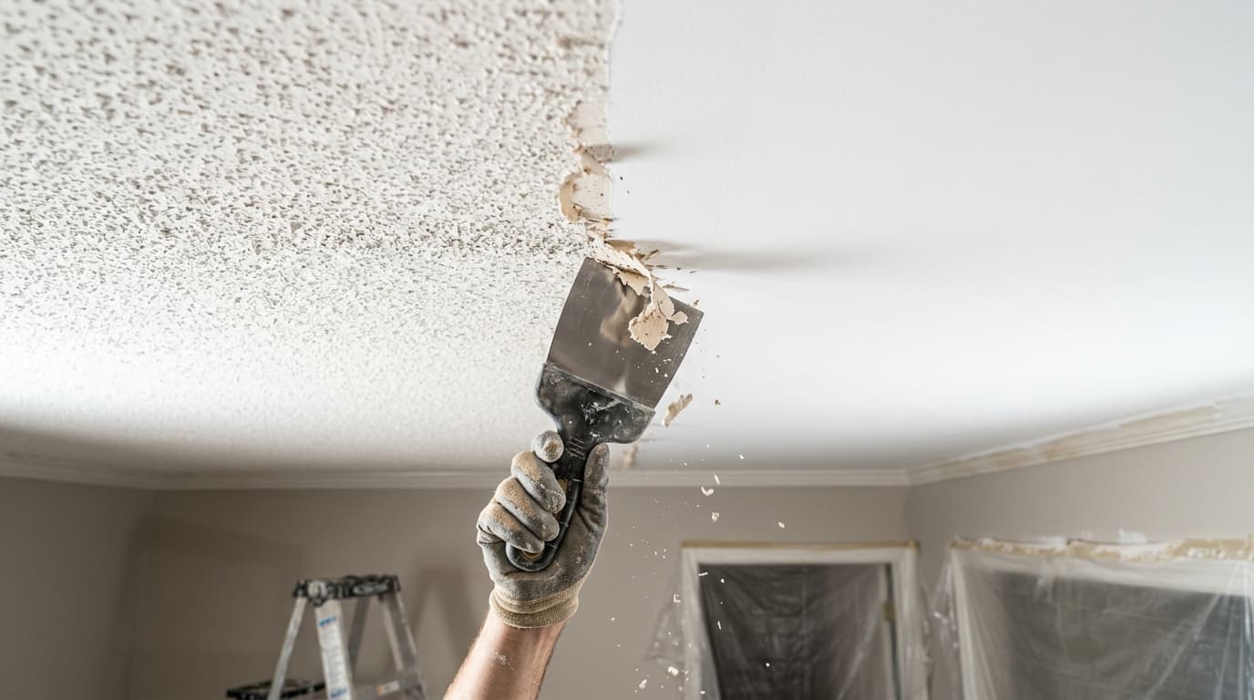 Popcorn Ceiling Removal Cost: Scraping, Refinish & Asbestos