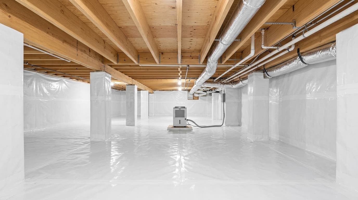 Crawl Space Encapsulation Cost: Vapor Barrier, Drainage & Dehumidifier